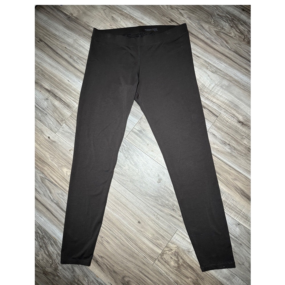 Toad&Co Lean Leggings Dark Brown Organic Cotton Modal Stretch Size XL